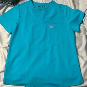 Figs Teal V-Neck Scrub Top NWOT!